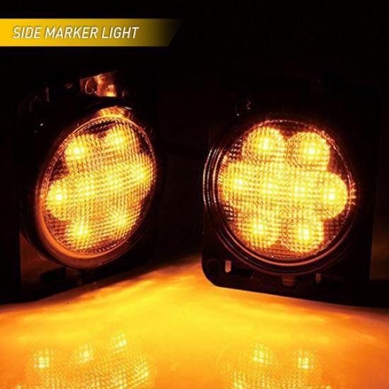 For 2007-2018 JK Wrangler Jeep Bumper Led Turn Signals&Fender Side Marker Lights