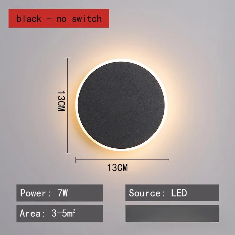 Настенный декор круглый светодиодный настенный светильник в скандинавском стиле для спальни, прикроватная лампа, простая современная комната, коридор, фоновая настенная лампа для коридора