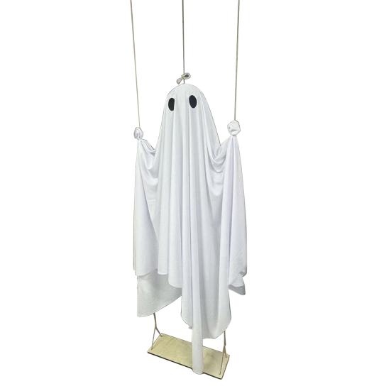 5 футов Подвесной Качающийся Призрак Хэллоуин Украшение Светодиодная Подсветка Наружное Большой Белый Призрак Качающийся Хэллоуин Декор для Двора Дерева Передней Веранды