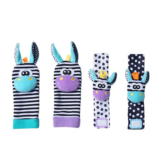 Детские погремушки, носки, игрушки на запястье, высококонтрастные детские игрушки, черно-белые детские игрушки, развивающие мозг, детские игрушки, подарки на вечеринку для новорожденных мальчиков и девочек