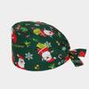 New Christmas Printed Surgical Scrub Cap 100%cotton Sweatband Chef Vet Spa Medical Bouffant Hat
