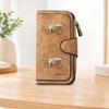 Cycling Fox Pattern Long Zipper Wallet, Large Capacity Card Holder, Unisex Clutch Bag, Fashionable Zipper Coin Purse, Suitable for Daily Use, A Great