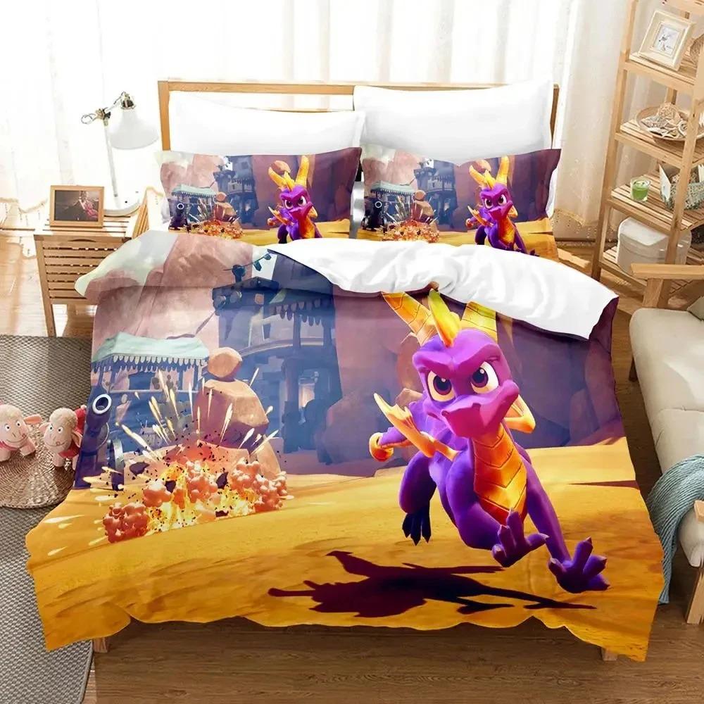 Комплект постельного белья Spyro Reignited Triology для взрослых мальчиков пододеяльник комплект для кровати одинарный полуторный двуспальный королевский комплект постельного белья мягкий и удобный