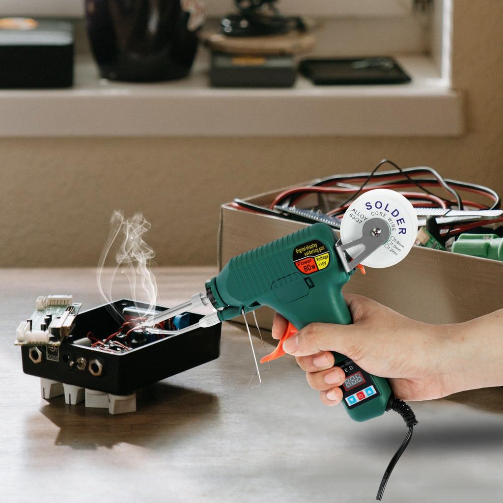 Набор паяльника 80 Вт 180-520℃ Регулируемая температура Проводной паяльник Внутренний нагрев Электрический сварочный инструмент со сварочной проволокой
