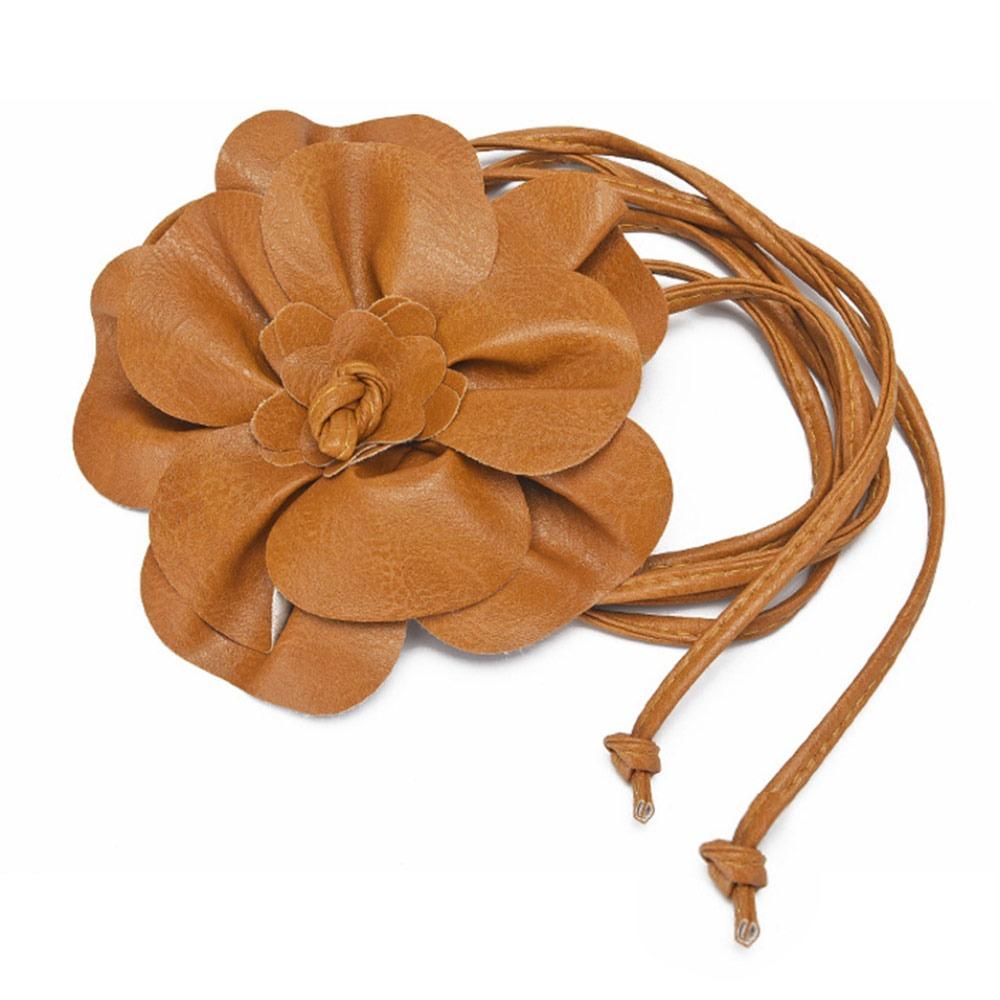 Модные ремни из ПУ кожи с цветочным шнурком, декоративные, роскошные, с цветочной цепочкой на талию, сделай сам, поясные ремни для юбок, джинсов, платьев, одежды