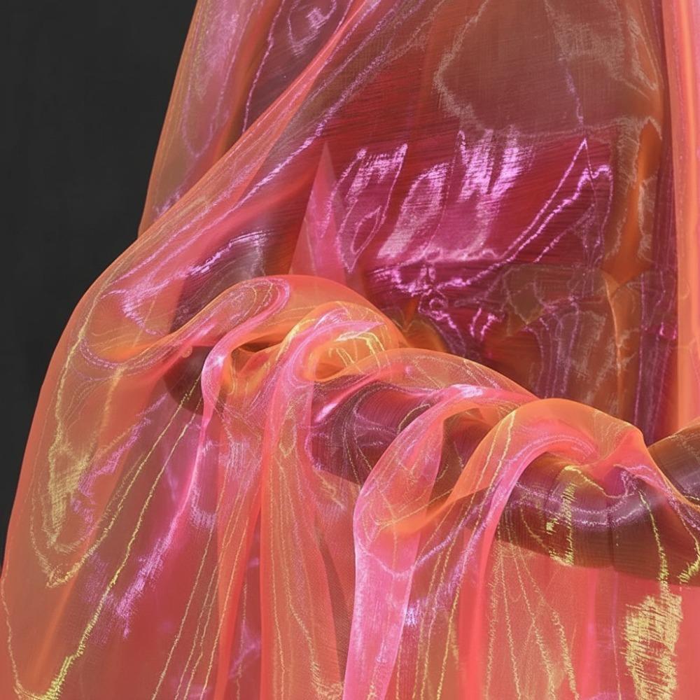100X150cm Two-color Gradient Fabric Lightweight Thin Organza Mesh Fabric Colorful Organza Fabric
