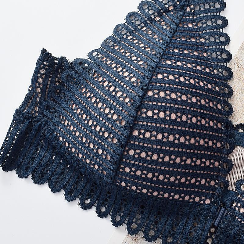 Lace Front Button Bralette Women's Underwear Sexy Backless Bra Without Bones Push Up Bra Triangle Thin Lingerie