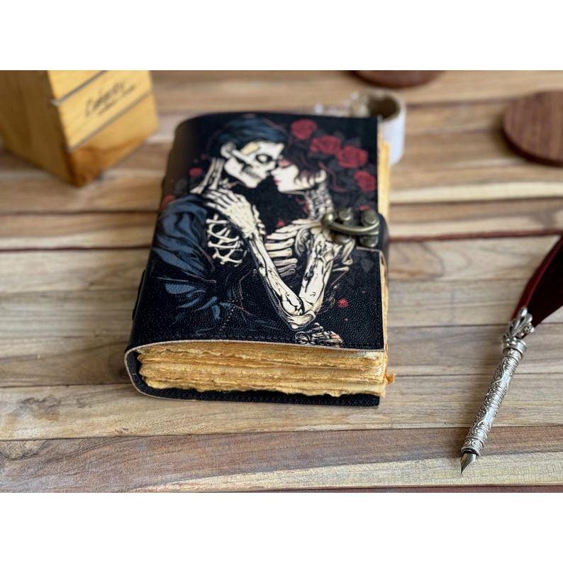 Журнал любовника из кожи ручной работы «Череп», викканский языческий журнал, гримуар, книга теней, для мужчин и женщин, для путешествий, для дня рождения