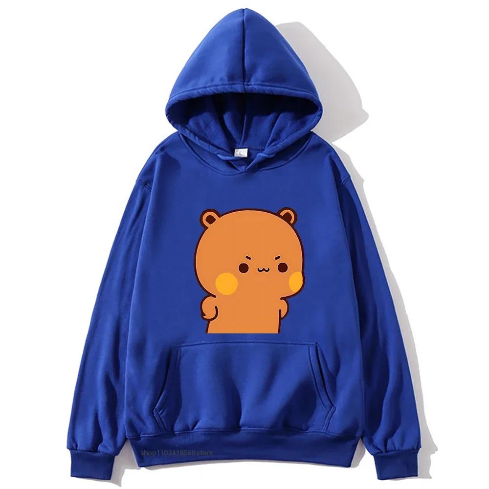 Милый Бубу кричит на Дуду Толстовки для мужской толстовки Женская парная одежда Панда Медведь Повседневные Кавайные топы Флис