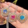 Jewelry Copper Bottom Gold-Plated Millennial Cut Dragon Fruit Color Temperament Pendant Female Lead Stone 14Mm