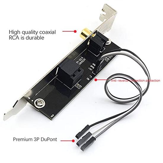 Ahvqevn 24-bit 192kHz Daughter Card SPDIF Optical and RCA Output Plate Cable Bracket Digital Audio Output for Gigabytes