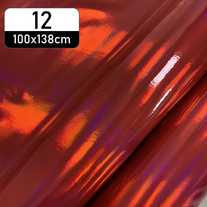 100x138 см ПУ/ТПУ/ПВХ Симфония Лазерная Кожа Ткань Печатная Зеркальная Искусственная Кожа Искусственная Кожа Для Багажной Сумки Материал DIY