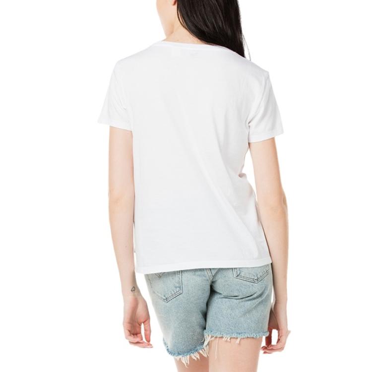 Levis Logo Print Round Neck T-Shirt Women Tops White 17369-0053