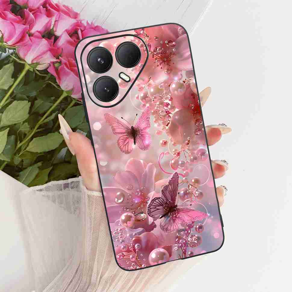 Чехол для Tecno Pova 7 Ultra 5G LJ9 Мультяшный Кот Тигр Силиконовый ТПУ Черная Крышка Для Tecno Pova 7Ultra 5G 6.67" Чехлы Для Телефона Fundas
