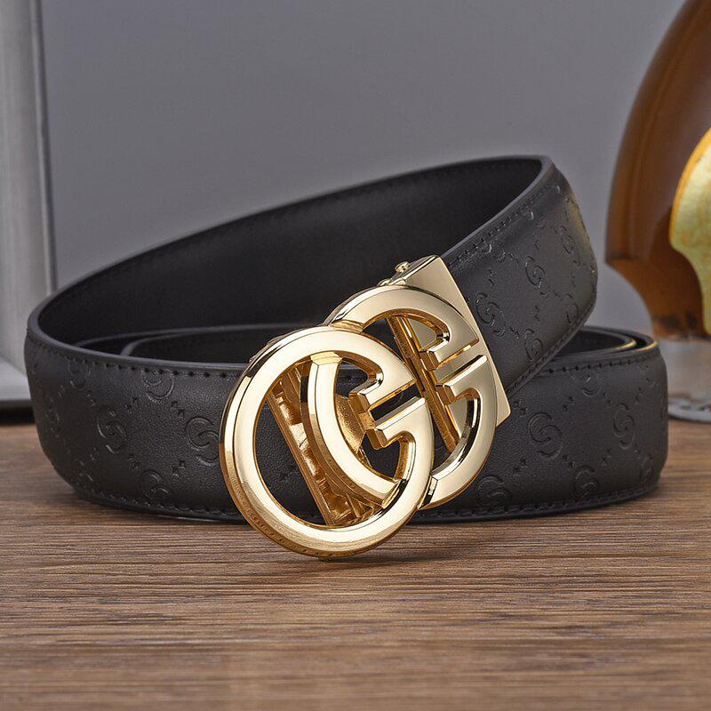 Мужской ремень из тисненой кожи с пряжкой из высококачественного сплава — повседневный и стильный