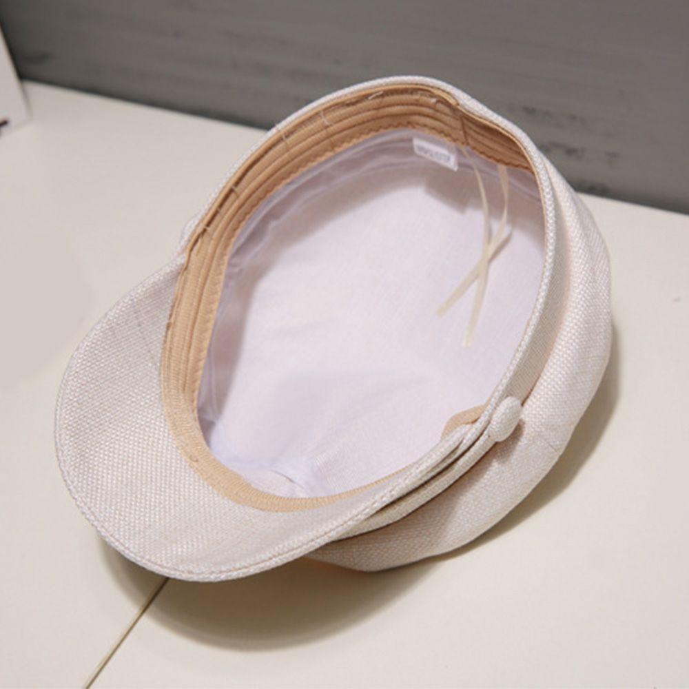 Женские осенние летние хлопково-льняные темно-синие шляпы Восьмиугольные кепки Плоские кепки Береты