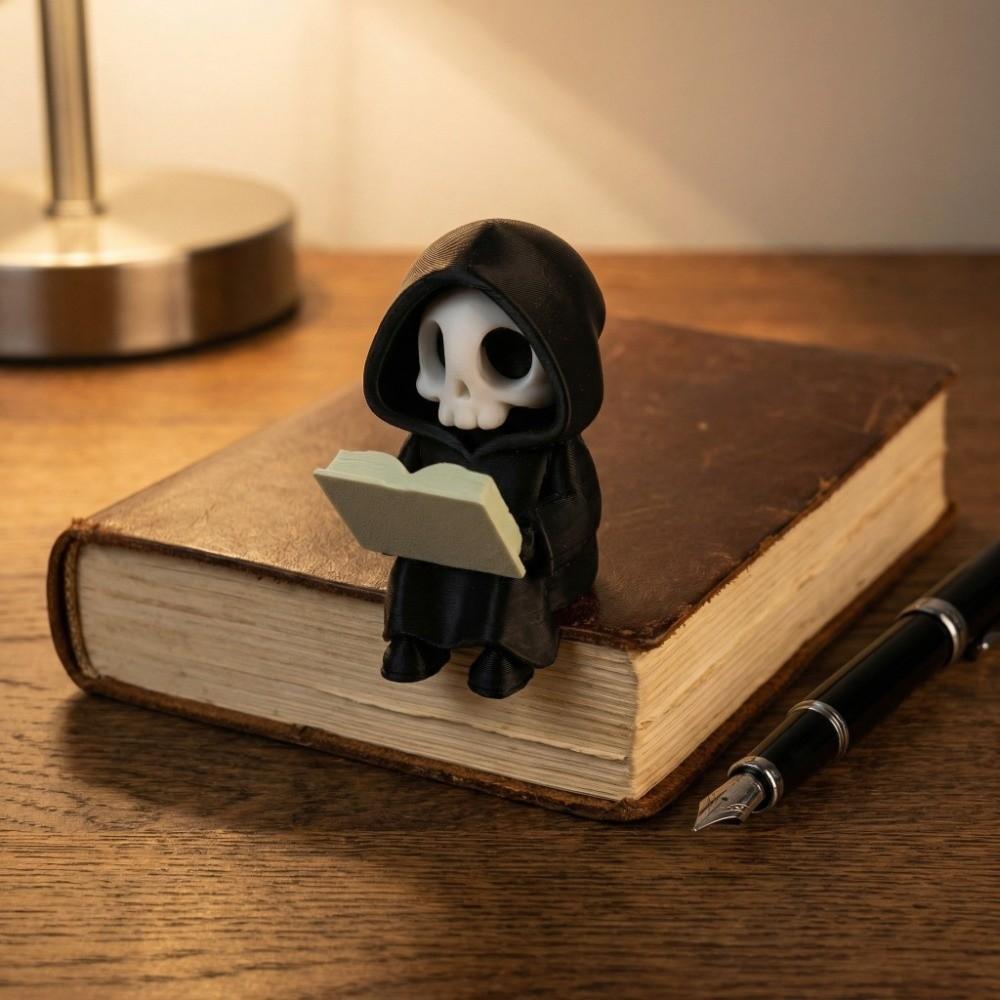 Cartoon Gothic Decoration Creative Reading Pose Ghost Statues Bedroom Decor