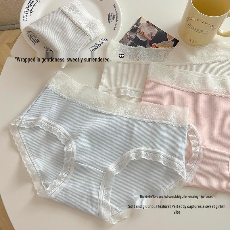 Summer Quick-Drying Antibacterial Cotton Women's Mid-Waist Briefs – Korean & Japanese Style, Comfortable & Breathable.
