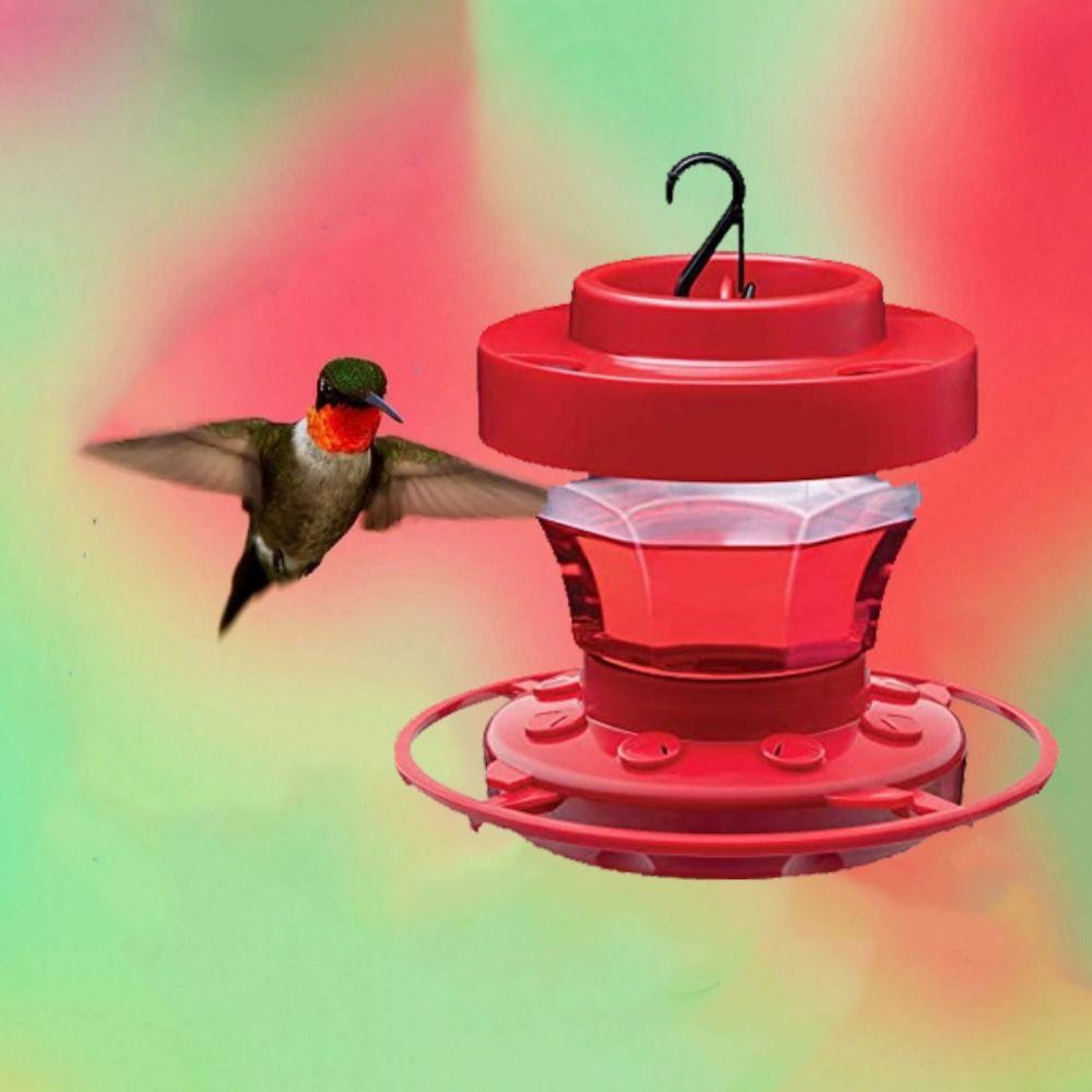 Plastic/Metal Detachable Humming Bird Feeder with Hook Birds Drinking Tray  Patio