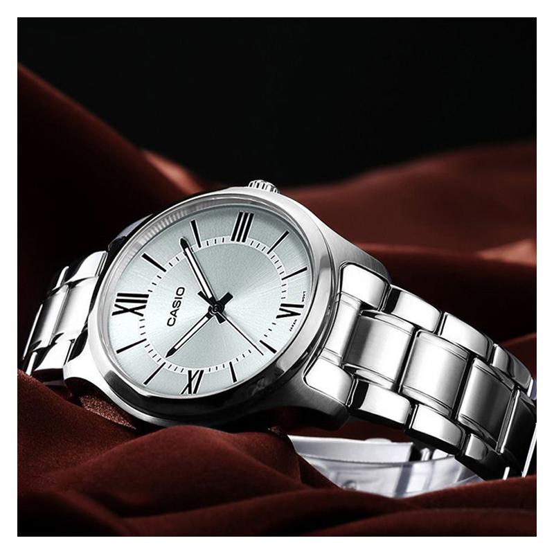 Casio CLASSIC серия простой маленький круглый часы ретро деловой модный кварцевый механизм стальной ремешок японский и корейский MTP-V005D-7B5