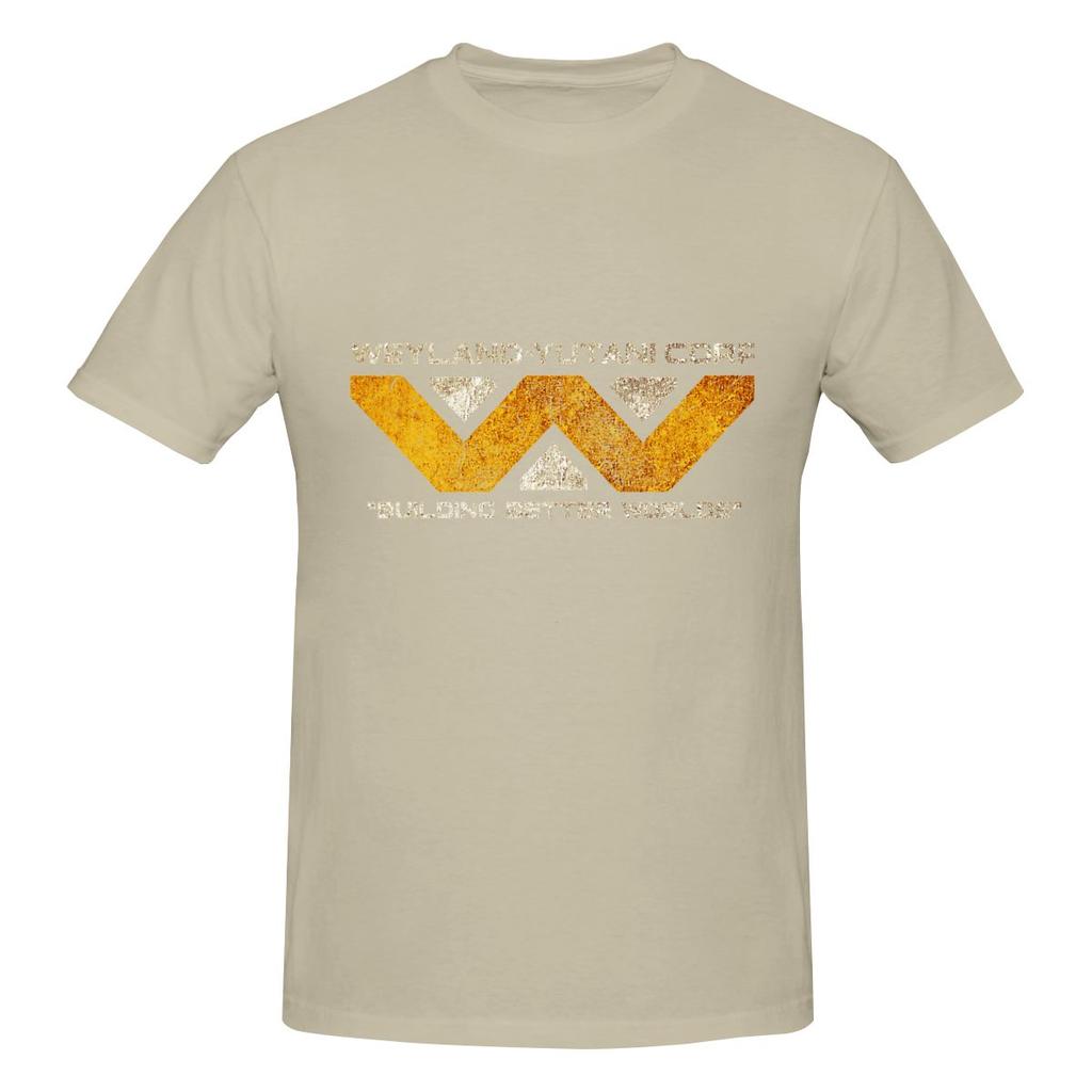 Weyland Yutani Vintage Distressed Print Wrinkleresistant Tshirt Niche Salt Style Full Texture Tees