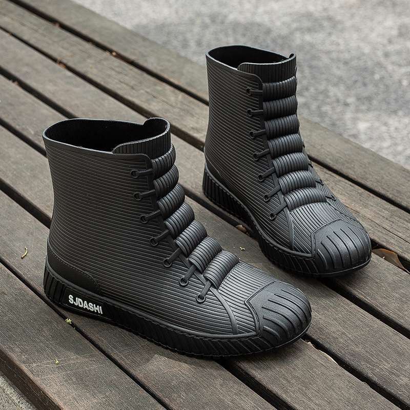 Короткие водонепроницаемые дождевые ботинки, нескользящие и теплые мужские резиновые сапоги, женские кухонные бархатные износостойкие новые резиновые ботинки, водные ботинки