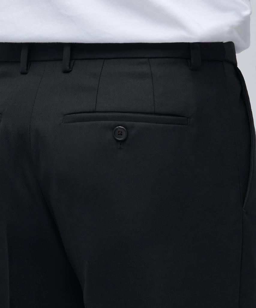 MUSINSA STANDARD Wool Blend Wide Hidden Banding Slacks [Black]