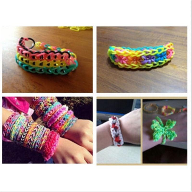 Weaving Lacing Kids Elastic Band DIY Rubber Loom Bands 600PCS Bracelet Anklet Candy Color Rainbow Accessories