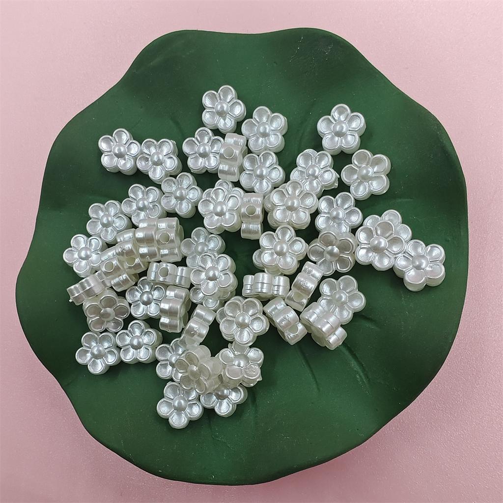 50/100 шт. модные перфорированные цветочные украшения, аксессуары, трехмерные бусины из искусственного жемчуга ABS, ожерелье, браслет, ручная работа