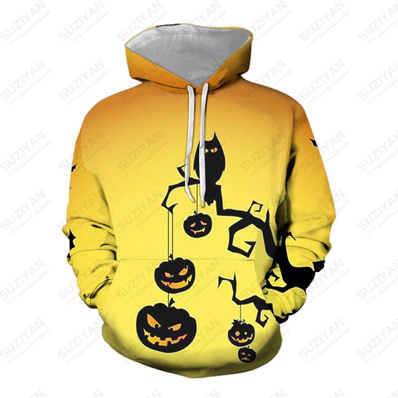 Wish New Halloween 3D Printed Sweater Hoodie Men'S European And American Couples Hooded Sweater