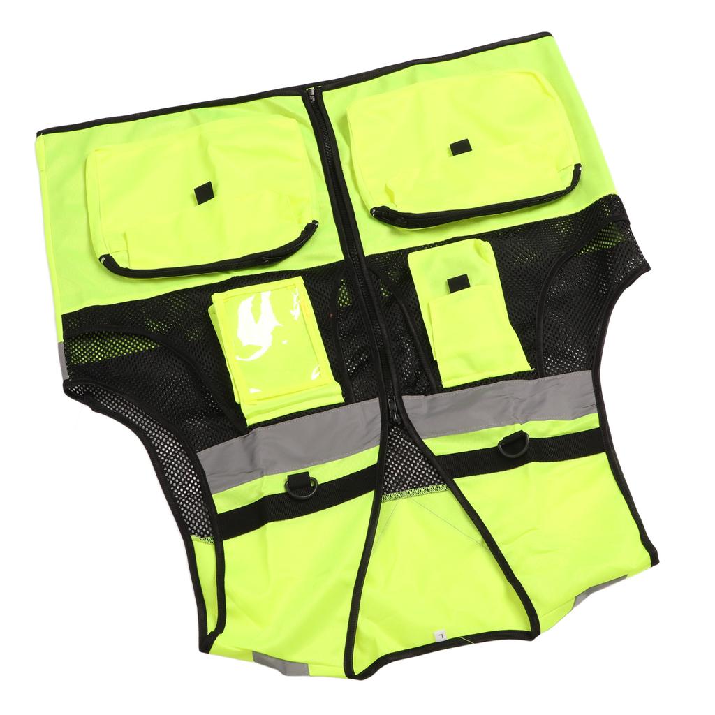 Светоотражающий жилет безопасности, светоотражающий жилет высокой видимости с двумя карманами, размер L, светящийся жилет для