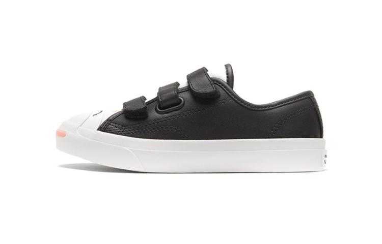 Converse Кеды Jack Purcell на липучках Низкие для малышей Черно-розовые для младенцев и малышей 769802C