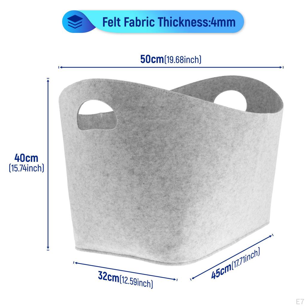 Складная войлочная корзина для хранения, органайзер-полка, коробка, большая, толщина 4 мм, для белья, для одежды,