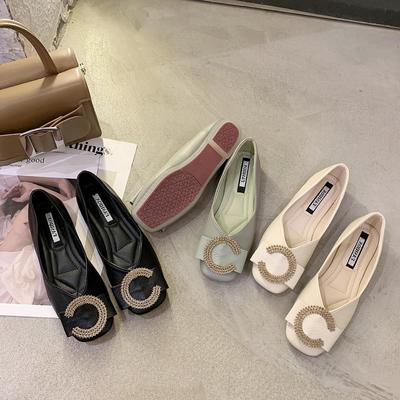 Туфли Doudou женские осенние новые с мелким вырезом, квадратным носком, одинарные туфли на мягкой подошве, универсальные рабочие туфли для беременных, рабочие балетки