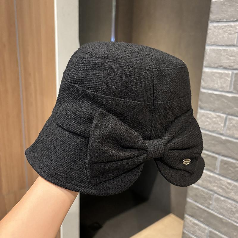 New Rear Split Bow Fisherman Hat Children Show Small Face Versatile Face Plain Face Cover Basin Hat
