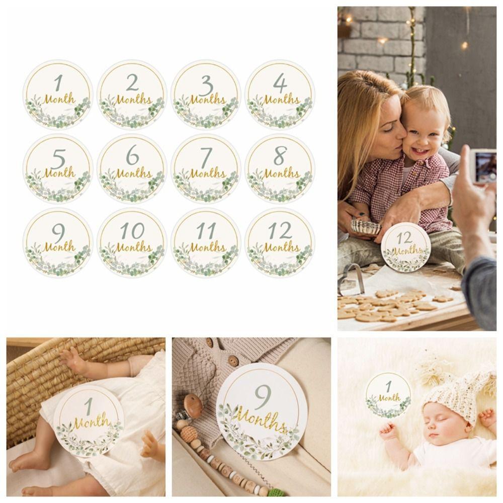 12pcs Number Baby Milestone Card Reusable Newborn Gifts Milestone Photography Card  Baby