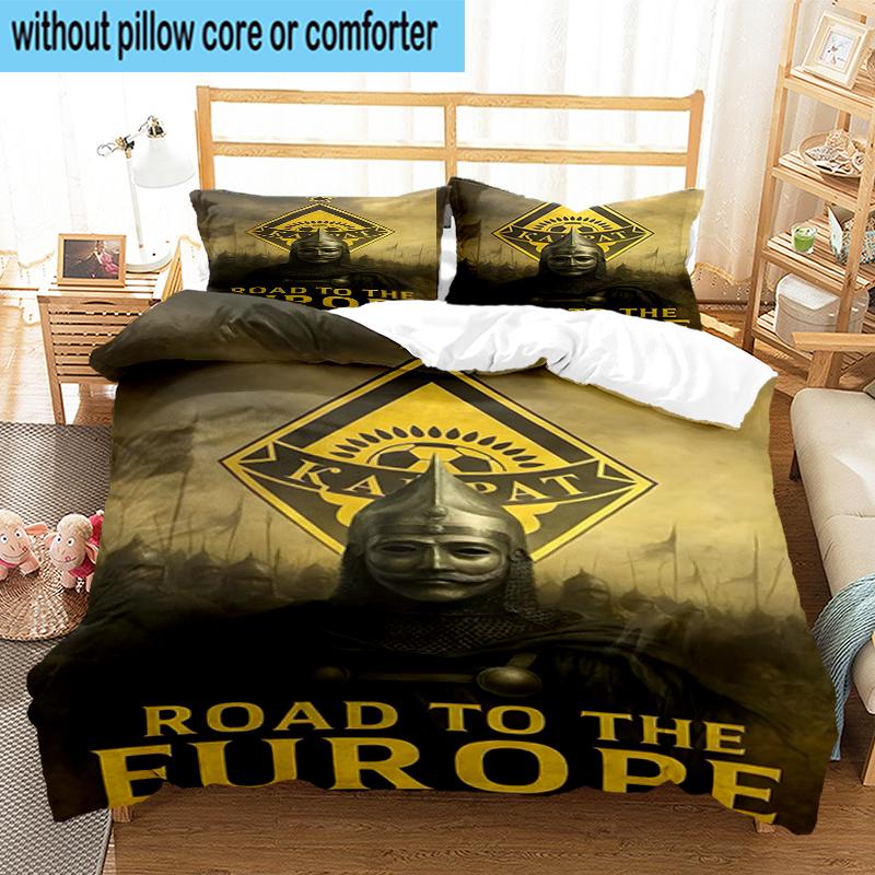 3PCS Yellow Black Kairat Bedding Set,Including 1pc Duvet Cover And 2pcs Pillowcases Perfect for Bedroom, Dormitory, Fan Christmas gift