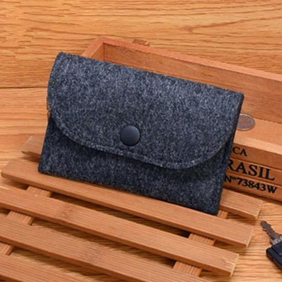 Мини-портативный однотонный фетровый держатель для кредитных карт, сумка для монет, кошелек, подарок