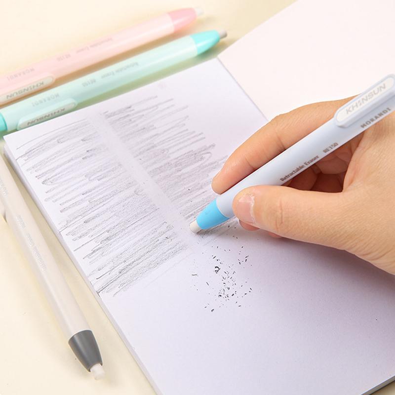 Press Retractable Pencil Eraser Correction Supplies Pen Style Pencil Rubber