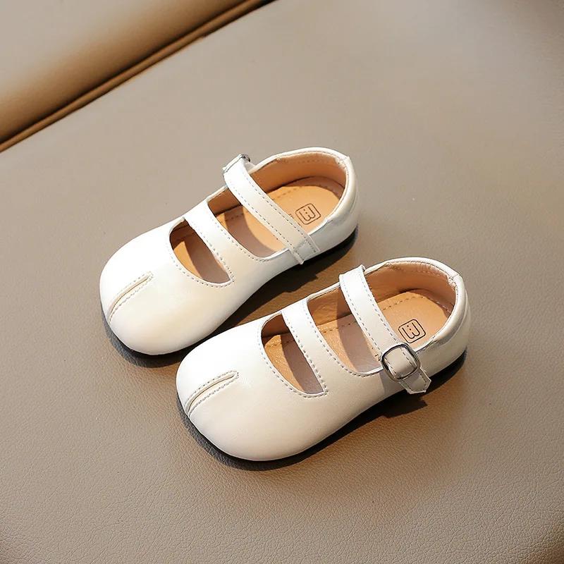 Children's Leather Shoes 2024 Spring and Autumn New Soft Boys Anti Slip Comfortable Versatile Sweet Princess Kids Casual Shoes