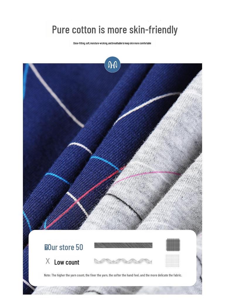 Мужские летние хлопковые трусы-боксеры, тонкие и дышащие, базовый стиль для мальчиков, прохладные, набор из 4 штук в коробке.