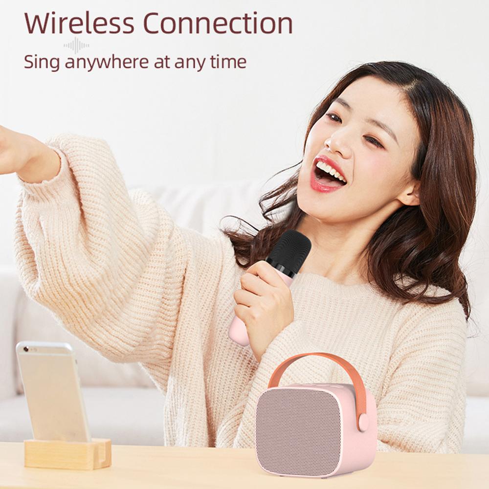 P2 Домашний Детский Караоке Bluetooth-совместимый Динамик Портативная Громкая Связь с 2 Микрофонами