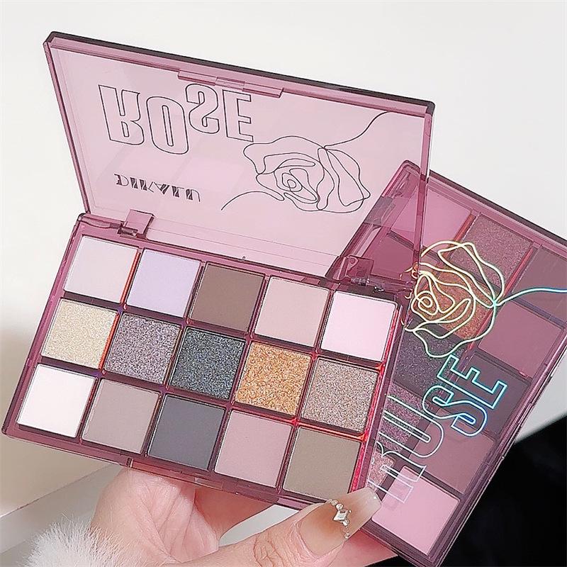 Палетка теней для век Macaron 15 цветов: Мерцающий и матовый, Водостойкий, Не размазывающийся Мелкий порошок