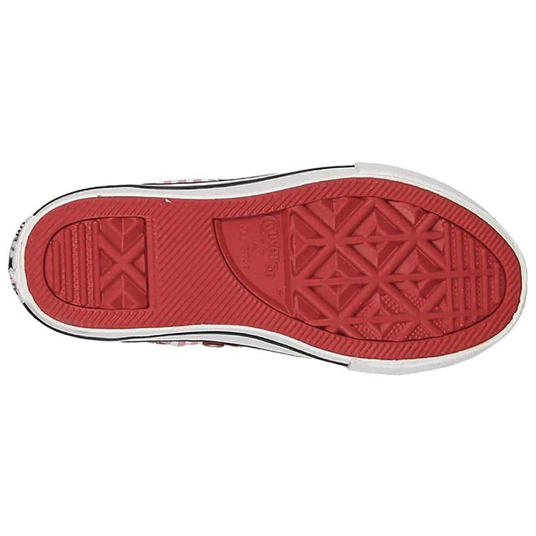 Converse Удобные Универсальные Высокие Кеды из Канваса Детские Кроссовки Розовые в Полоску с Сердечком 663993C