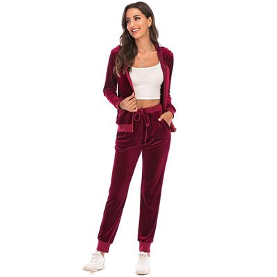 Женская бархатная велюровая супермягкая эластичная куртка для отдыха, комплект сверху и снизу, свободная толстовка на молнии и спортивный спортивный костюм для бега