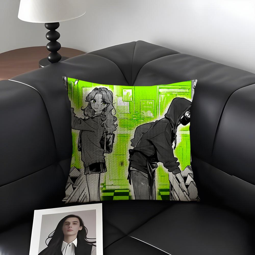 MMitsuAya Hot Cushion Cover Natural Linen Organic Fabric DoubleSided Printing Sofa Home Decor Gift Pillow Case