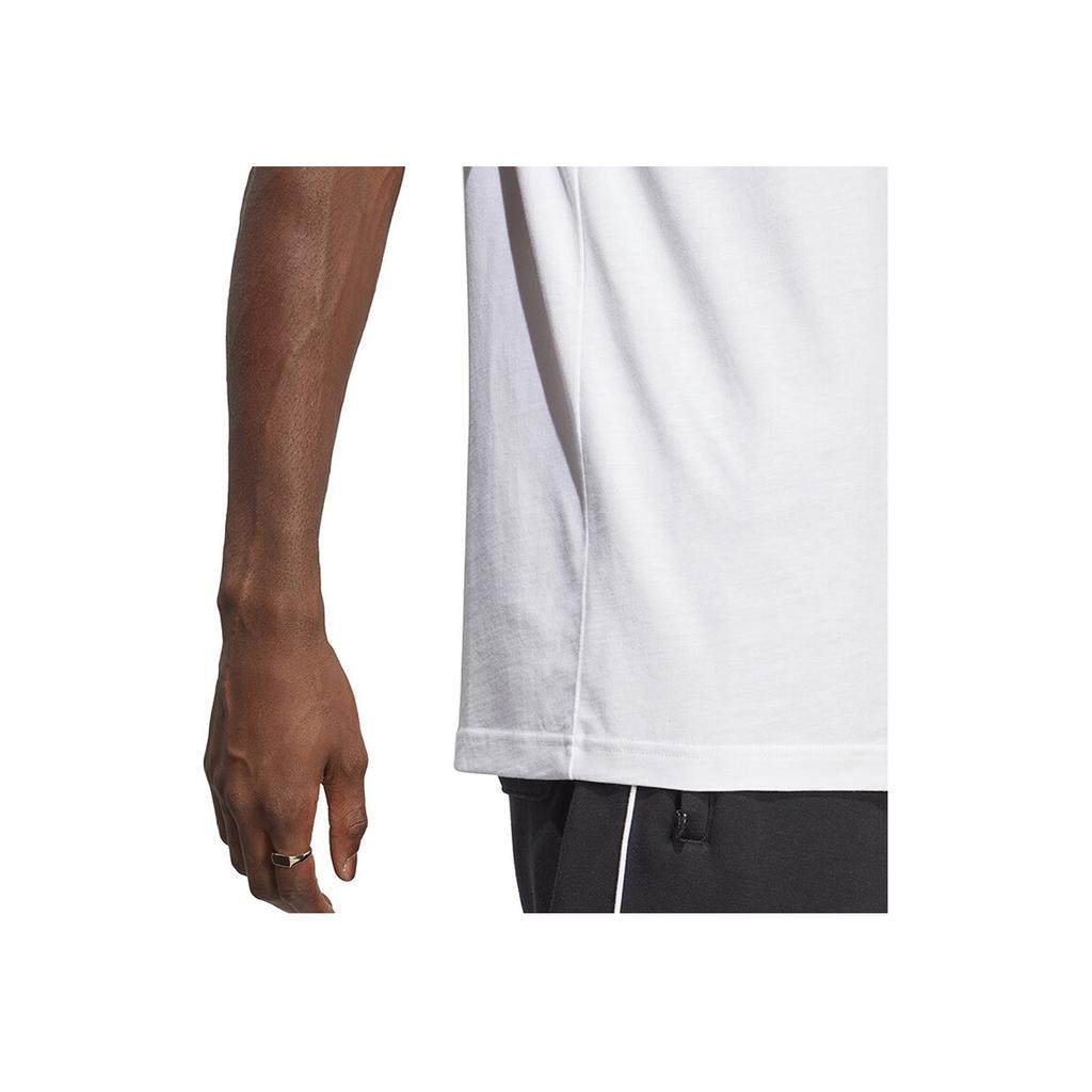 Adidas Оригинальная спортивная футболка с логотипом-трилистником и круглым вырезом, мужские топы, белая IA4816