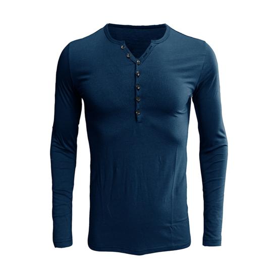 Мужская футболка с V-образным вырезом, длинный рукав, спортивный топ для отдыха, повседневная облегающая рубашка для повседневной носки весной и осенью