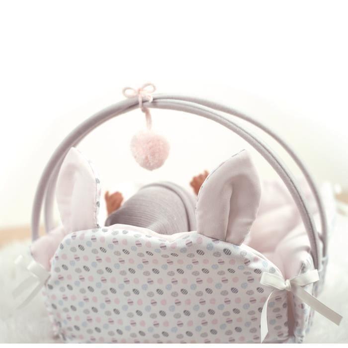 Poupée - ELEGANCE - NATAL - 33 cm - Berceau assorti - Tétine incluse