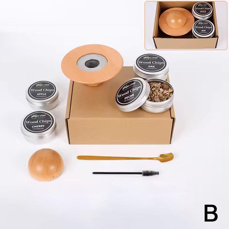 2025 Коптильня из массива дерева A Набор коктейльной деревянной коптильни в виде летающей тарелки для виски и алкогольных напитков
